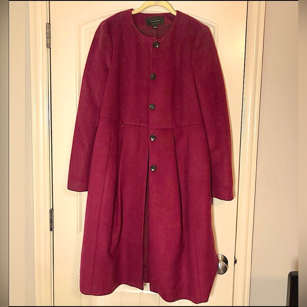 Ann Taylor Maroon Colored Pea Coat-Size 8-Like New!!!